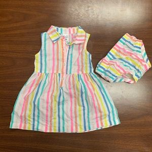Carters striped dress and bloomer